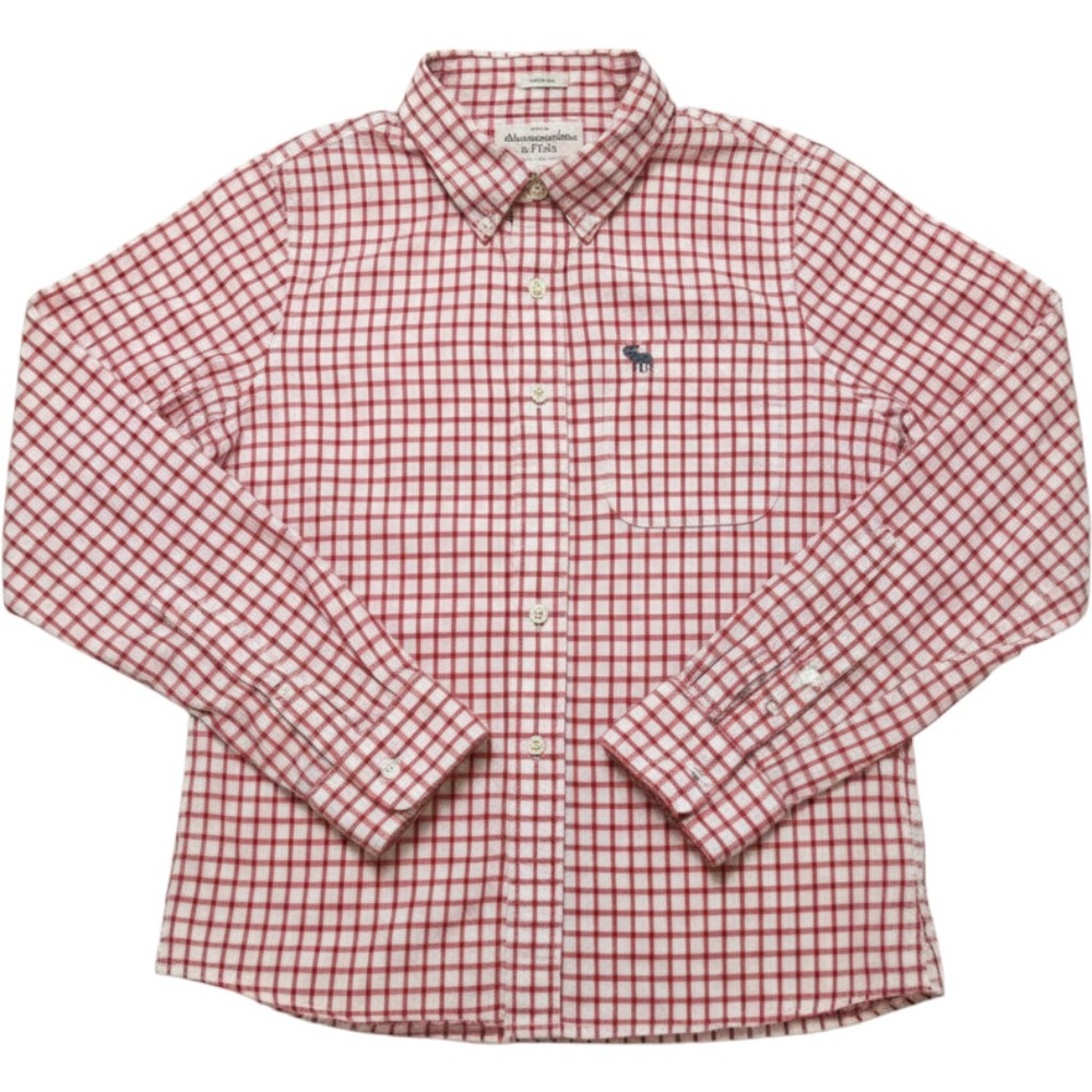 Vtg Y2K Abercrombie & Fitch Men Sz XL Muscle Fit Gingham OCBD Button Shirt(M503)